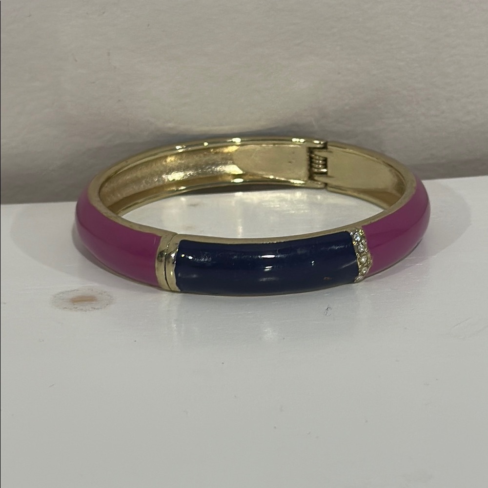 Elegant Purple and Blue Bangle Bracelet